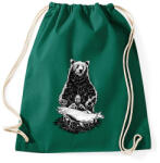 printfashion Horgász a pácban - Sportzsák, Tornazsák - Sötétzöld (2215)