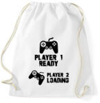 printfashion Player 1, Player 2 - Kismama - Sportzsák, Tornazsák - Fehér (7054795)