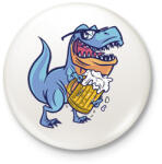 printfashion T-rex sörrel - Kitűző, hűtőmágnes - Fehér (6104643)