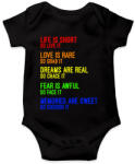 printfashion Az élet rövid, szóval éld meg - Baba Body - Fekete (1364288)