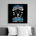 printfashion Learn to skydive - Vászonkép - Fekete (14891158)