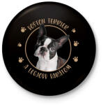 printfashion Boston terrier - Legjobb barát - Kitűző, hűtőmágnes - Fekete (7177497)