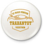 printfashion Trabantos sofőr - Kitűző, hűtőmágnes - Fehér (5178221)