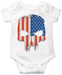 printfashion Amerikai zászló koponya USA - Baba Body - Fehér (11370011)