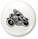 printfashion Cafe racer - Kitűző, hűtőmágnes - Fehér (3074297)