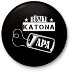 printfashion Büszke katona apa - Kitűző, hűtőmágnes - Fekete (7701570)