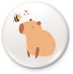 printfashion Capybara méhecskével - Kitűző, hűtőmágnes - Fehér (13887249)