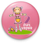 printfashion 2 éves vagyok" kislányoknak - Kitűző, hűtőmágnes - Rózsaszín (13450050)