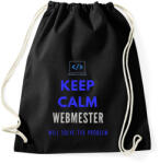 printfashion KEEP CALM WEBMASTER - Sportzsák, Tornazsák - Fekete (2371060)