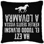 printfashion Segíts vissza a lovamra - Párnahuzat, Díszpárnahuzat - Fekete (12721063)