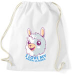 printfashion Papa láma - Sportzsák, Tornazsák - Fehér (6258077)