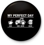 printfashion Tökéletes nap egy traktorosnak - Kitűző, hűtőmágnes - Fekete (3095949)