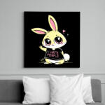 printfashion Antiszociális nyuszi - Vászonkép - Fekete (6646955)