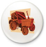 printfashion Retro traktor - Kitűző, hűtőmágnes - Fehér (14110852)