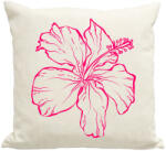 printfashion hibiscus - Párnahuzat, Díszpárnahuzat - Lenvászon (2272026)