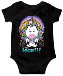 printfashion Rokker unikornis - Baba Body - Fekete (3623904)
