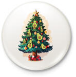 printfashion Avokádós karácsonyfa - Kitűző, hűtőmágnes - Fehér (14906489)