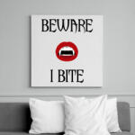 printfashion VAMPIRE - BEWARE I BITE - Vászonkép - Fehér (6623600)