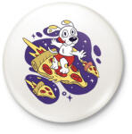 printfashion Pizza szörf - Kitűző, hűtőmágnes - Fehér (11845856)