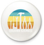 printfashion Legjobb szerelő - Kitűző, hűtőmágnes - Fehér (7646827)