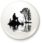 printfashion Horgász relax - Kitűző, hűtőmágnes - Fehér (12897561)