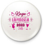 printfashion Lánnybúcsú - Névvel - Kitűző, hűtőmágnes - Fehér (13157586)