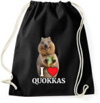 printfashion I love quakkas! - Sportzsák, Tornazsák - Fekete (5149404)