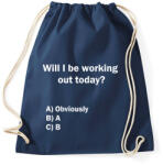 printfashion Fogok én ma edzeni? - Sportzsák, Tornazsák - Sötétkék (1355244)