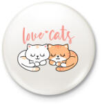 printfashion Szeretem a macskákat - Kitűző, hűtőmágnes - Fehér (4790999)