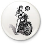 printfashion Let's ride! - Motoros minta - Kitűző, hűtőmágnes - Fehér (6367092)