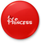 printfashion Princess fehér felirat - Kitűző, hűtőmágnes - Piros (4325710)