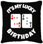 printfashion 43 POKER SZÜLINAP - Párnahuzat, Díszpárnahuzat - Fekete (9836679)