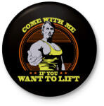 printfashion Come with Arnold! - Kitűző, hűtőmágnes - Fekete (3099301)