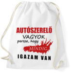 printfashion Autószerelő vagyok - Sportzsák, Tornazsák - Fehér (16282370)
