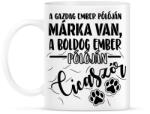 printfashion Boldog ember pólóján cicaszőr - Bögre - Fehér (16434958)
