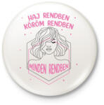 printfashion Haj rendben - Fodrász - Kitűző, hűtőmágnes - Fehér (7315015)