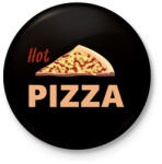 printfashion hot pizza - Kitűző, hűtőmágnes - Fekete (3097677)
