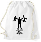 printfashion A legjobb apuka - Sportzsák, Tornazsák - Fehér (7344629)
