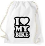 printfashion I love my bike - Sportzsák, Tornazsák - Fehér (2243723)