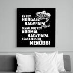 printfashion Horgász nagypapa - Vászonkép - Fekete (6650228)