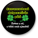 printfashion Szerencsés dolgozat - Kitűző, hűtőmágnes - Fekete (7704604)