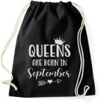 printfashion QUEENS are born in September - Sportzsák, Tornazsák - Fekete (5500342)