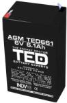 Ted electric Оловна Батерия TED ELECTRIC, 6V, 6.1Ah, 70/ 47/ 100 mm, AGM (TED-6V-4.5-AGM) - hits