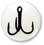 printfashion triple fishing hooks - Kitűző, hűtőmágnes - Fehér (4068091)