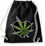 printfashion cannabis heart-01 - Sportzsák, Tornazsák - Fekete (5387949)