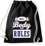 printfashion My body my rules - Sportzsák, Tornazsák - Fekete (7287277)