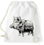 printfashion Vaddisznó - Sportzsák, Tornazsák - Fehér (9440356)
