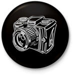 printfashion Camera - Kitűző, hűtőmágnes - Fekete (3099626)