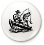 printfashion horgász - Kitűző, hűtőmágnes - Fehér (16097526)