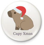 printfashion capybara család - mikulás - Kitűző, hűtőmágnes - Fehér (14888578)